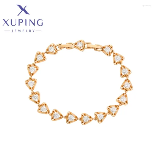 Pulseras de enlace Joyas Xuping Fashion PCopper Aley Circón Estilo elegante para mujeres Regalos de colegiala de color dorado X000768113