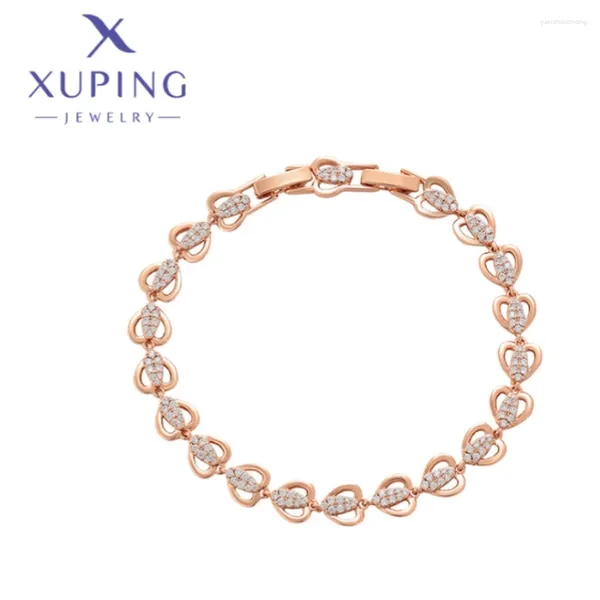 Link Bracelets Xuping Joyas Fashion Simple Style Elegant Rose's Gold Color colegiala de cumpleaños Regalos de cumpleaños x000832554