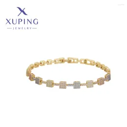 Bracelets de liaison xuping bijoux tendance exquise élégante bracelet féminin unique clairement couleur or anniversaire classics de Noël cadeau x000762060
