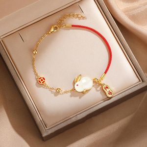 Pulseras de eslabones Año de la pulsera de cuerda roja Ins Diseño de nicho Mano Adornos del zodiaco Viento chino femenino