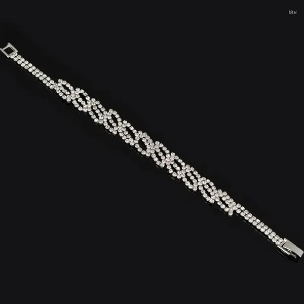 YFJEWE – Bracelets à maillons pour femmes, cadeau de noël de luxe, à la mode, plein de strass, cristal plaqué argent, # B120