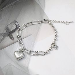 Link armbanden yizizai geometrische liefde hart armband ingelegde zirkoonketen met voor vrouwen sieraden hanger