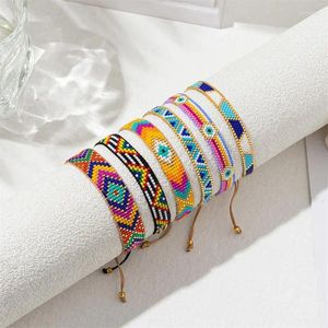 Link Armbanden ZHONGVI Turkse Oog Bedelarmband Voor Vrouwen Boheemse Handgemaakte Miyuki Kraal Kleurrijke Sieraden Groothandel Vriendschap