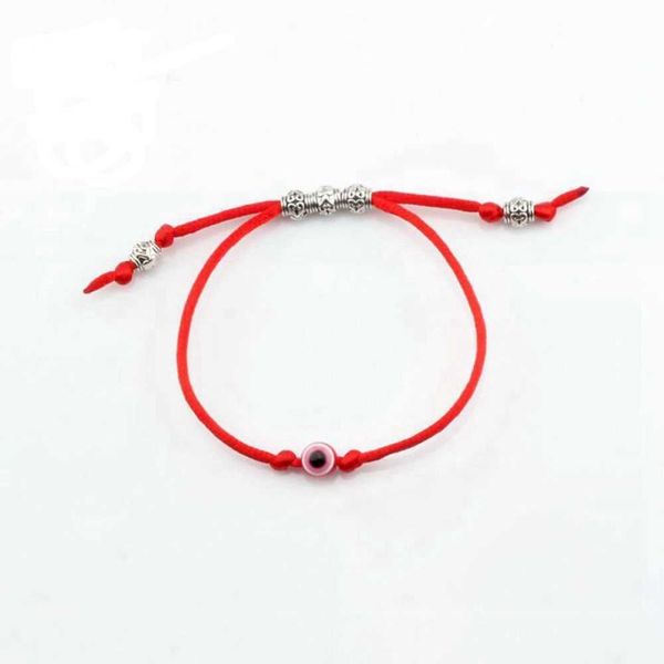 Chaîne à maillons 10 pc Acrylique Oeil Perle Alliage Perle Kabbale Chaîne Rouge Bracelet Rouge Protection Santé Chance Bonheur Bracelets K011390 G230222