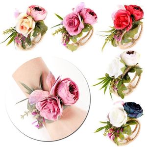 Lien chaîne 1PC mariée tissé Rose paille poignet fleur tissu Corsage fête bal mariage demoiselle d'honneur multicolore Trum22