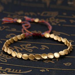 Bracelets bouddhistes tibétains en coton tressé, chaîne à maillons en perles de cuivre 2022, corde porte-bonheur faite à la main pour femmes et hommes, bijoux Trum22