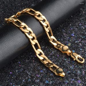 Link Chain 2022 Gold Color Bracelet 8mm 21cm armbanden voor mannen mannelijke arm pulseiRas de Ouro Bangles Fawn22