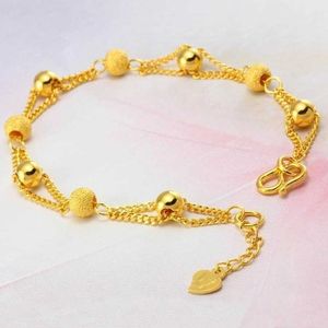 Link Chain 2022 Gold Color Fashion Bead Armbanden voor vrouwen goudkleur vriendschap armbanden fijne luxe sieraden vrouwen en mannen accessoires G230208