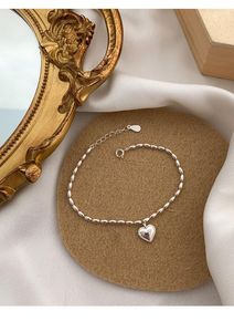 Link Chain 2022 Koreaanse S925 Bracelet Heart Design vrouwen Charm Sweet Cute Romatic Gift Sieraden Accessoire Smart Bangle For Girl
