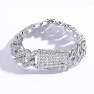 Chaîne à maillons 20 MM Baguette Zircon Bracelets Pour Hommes Femmes De Luxe Glacé Cubain Hip Hop Bijoux Inte22