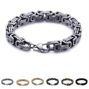 Cadena de eslabones de 4/5/6/8mm, pulsera de cadena real para hombres, abalorio de acero inoxidable punk Rock, joyería 2021, regalo G230208