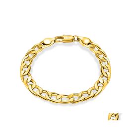 Chaîne à maillons 612 mm 18 carats plaqué or bracelet femmes 925 bracelet à maillons en argent pour hommes bijoux de mode en BK Drop Livraison Bracelets Otjvx