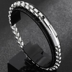 Lien, Chaîne 6MM Bracelet Homme Homme Doré Noir Acier Inoxydable Garçons Bracelets À La Main Gravable Mannen Brassard Bijoux Accessoires