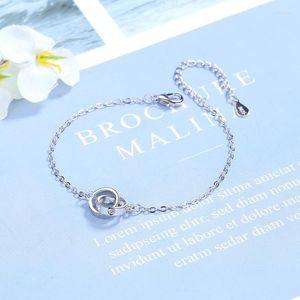 Link Chain 925 Silver Women Bracelet Elegance Openwork Linked Cirkels Resiseerbare sieraden Girl Lady Birthday Gift Kent22