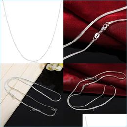 Link Chain 925 Sterling Sier 16/18/20/22/24/26/28/30 inch 2mm platte slangenketting ketting voor vrouwen man mode bruiloft sieraden drop d dhpu1