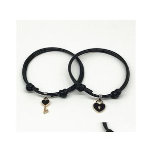 Chaîne à maillons Un simple couple Bracelet Key Love Lock Jewelry Drop Delivery Bracelets Dhzy6