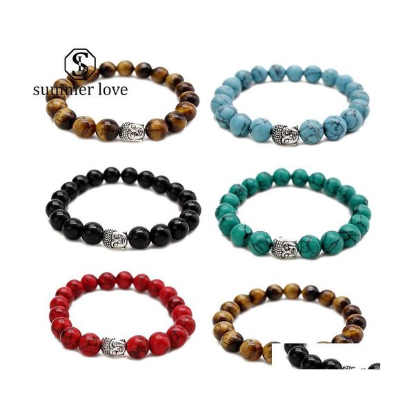 Lien Chaîne Arrivée Perles Oeil De Tigre Bouddha Bracelets Pour Femmes Hommes Prière Chanceux Richesse Guérison Colorf Natuarl Pierre Saint Valentin D Dhxdw