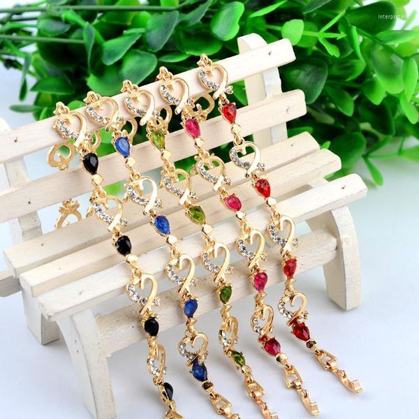 Cadena de eslabones hermosas pulseras de amor para mujeres calidad del aire flor incrustada circón chica brazalete 2022 tendencia regalo joyería envío gratis Inte22