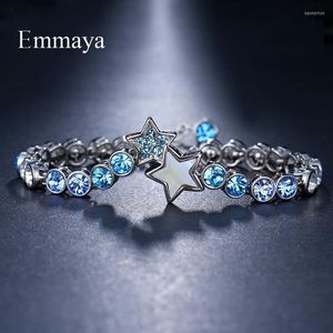 Chaîne à maillons Bettyue Charmant Cristal Brillant Pierre Bleu Clair Océan Sentiment Rond Et Forme D'étoile Bracelet Réglable Femmes Cadeaux Fascinants Ke