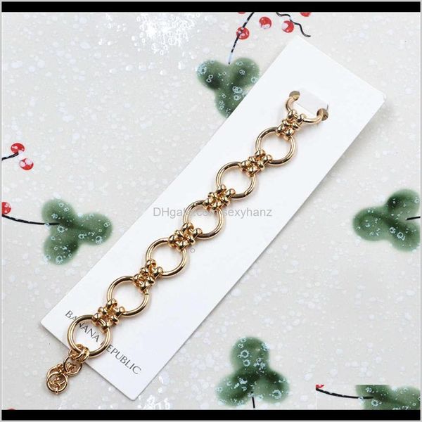 Enlace, pulseras de cadena Joyería Entrega directa 2021 Enlace Qingdao Weiainuo Japonés y marca de moda Oro Estilo fresco Personalidad simple Mujeres B