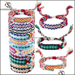 Linkketen armbanden sieraden mode ontwerp touw touw touw armband enkelpaar bohemia gevlochten bracelect met hand verstelbare maat juweel dhvs0