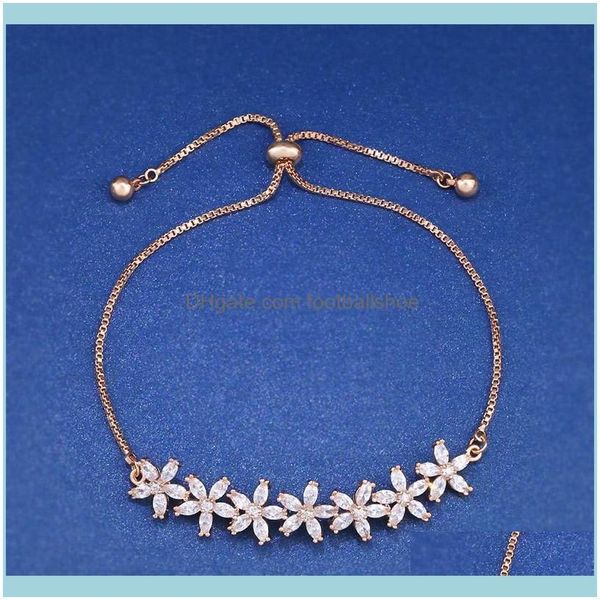 Lien, bracelets de chaîne Jewelrydesigners Bracelet de diamant plaqué platine Japon et Corée du Sud Petit Micro Set Crystal Zircon Fleur ou
