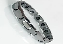 Chaîne de liaison Classic Couple Bracelets Solid Tungstten Steel Health Care Bracelet Magnétique pour hommes Femmes Homme Mannen Armbanden Weddin8486038
