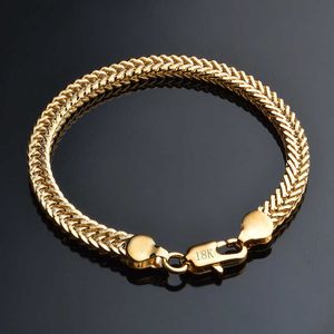 Link Chain Classic Shiny 18K gouden slangenketen Bracelet Mannelijke vrouwelijke sieraden voor dagelijkse feestreizen Beste populaire snelle verzending G230208