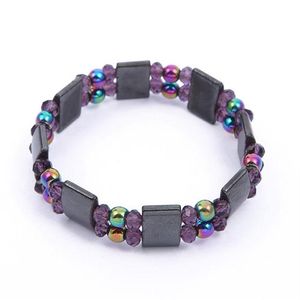 Bracelet magnétique Double couche coloré pour hommes, chaîne à maillons, amincissant, pierre noire, Tourmaline, magnétique, 319D