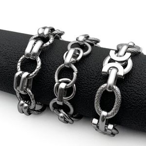 Link, bracelets de dominateur de chaîne Hommes sur la main en acier inoxydable grand bracelet hip hop rocher charme homme accessoires wholesale