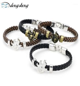 Cadena de eslabones Dongsheng Joyería de anime Tejido Pulseras de lejía Pulsera de cuero de bronce negro Brazalete para mujeres Hombres Cosplay Recuerdo Rop9998266