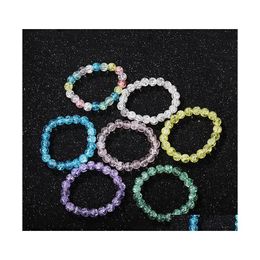 Chaîne à maillons élastique pop-corn cristal perle lien bracelets charmes pendentifs filles coloré mode verre bracelet de perles pour enfant enfants Dr Dhyow