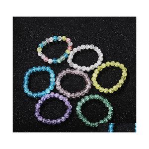 Cadena de eslabones Elástico Palomitas de maíz Grano de cristal Pulseras de eslabones Encantos Colgantes Niñas Colorf Moda Pulsera de cuentas de vidrio para niños Niños Dr Dhyow