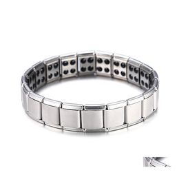 Link Chain Energy Magnetic Health Bracelet for Women Men Style Geplaatste Sier roestvrijstalen armbanden geschenken mode sieraden groothandel dhkgp