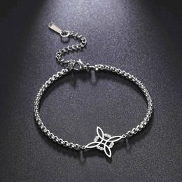 Chaîne à maillons EUEAVAN 10 pièces Bracelet à breloques noeud de sorcière femmes sorcellerie boîte en acier inoxydable chaîne Bracelets de poignet Wicca amulette bijoux cadeau G230222