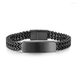 Link Chain European and American Selling heren hiphop dubbele rij roestvrij staal glad gegraveerde titanium armbandlink lars22