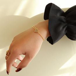 Link, Chain European Ins Style Bracelet Double Steel Ball Peach Heart Love Pendant vrouwelijke titanium goudarmbanden