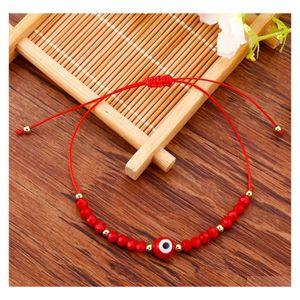 Link Chain Evil Nazar Eye Bracelet Handmade Rope roestvrijstalen kraal kristallen armbanden voor vrouwen Valentijnsdag geschenk emo sieraden d dhqne