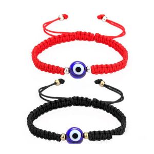 Chaîne à maillons mauvais oeil turc main tressée corde fil rouge Bracelet à cordes femmes hommes 2021 charme chanceux bracelets réglables amitié Dhuwp