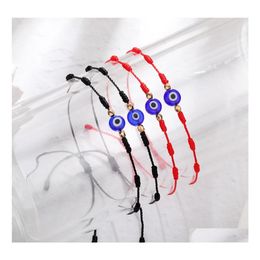 Lien Chaîne Mal Turc Lucky Eye Bracelets Pour Femmes À La Main Tressé Rouge Noir Corde 7 Noeuds Bonne Chance Bijoux Amitié Bracelet Dhsqp