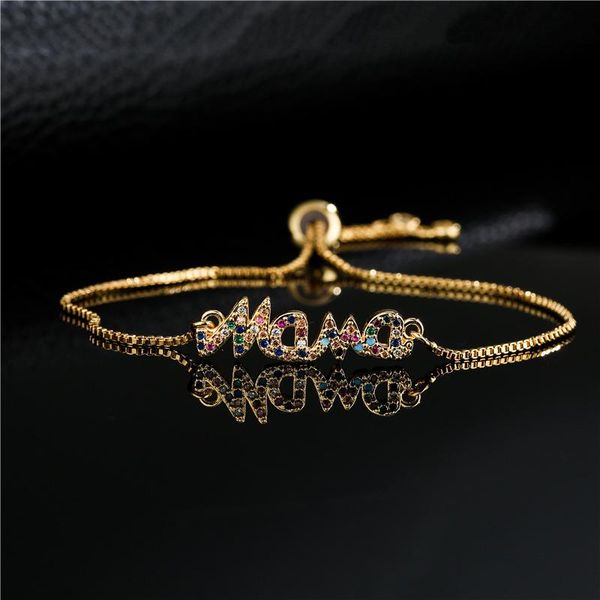 Lien Chaîne Explosif Classique Fête Des Mères Bijoux Bracelet Cuivre Micro-incrusté Couleur Spot Cadeau WholesaleLink LinkLink