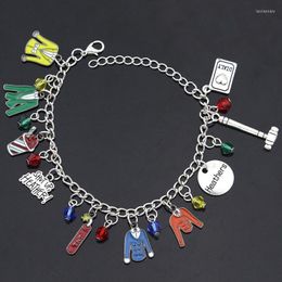 Cadena de eslabones Fantasía Broadway Pulsera de brezo Modelo de pistola estrella Símbolo musical Ropa de cola Tipo de amor Pulseras con dijes para hombres Mujeres RegalosEnlace Lars