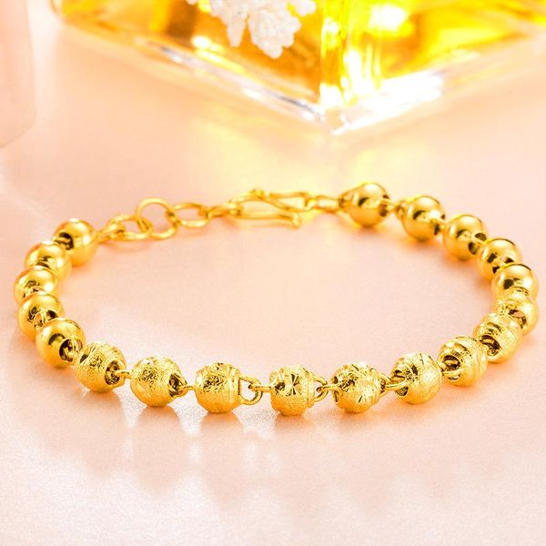 Lien, chaîne mode or perle Bracelet breloques Streetwear main balle bande plaqué bouddha perles femmes hommes bijoux cadeau 2021