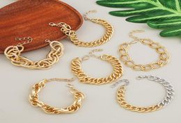 Link Chain Fashion Gouden Roestvrij Staal Vergulde Kiel Armband Sieraden Voor Vrouwen En Mannen 12 Stuksslot E0531237472