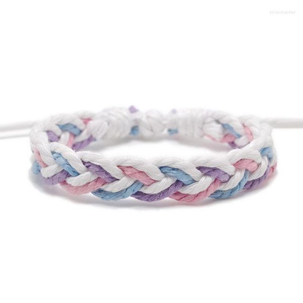 Chaîne à maillons mode Ins vent coton corde Bracelet tissé à la main couleur à la main réglable Bracelet lien