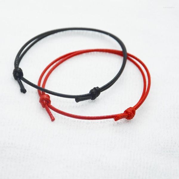 Cadena de eslabones, conjunto de pulsera de la suerte a la moda para mujeres y hombres, cuerda Simple negra y roja, regalo de cumpleaños, venta al por mayor y gota Rodn22