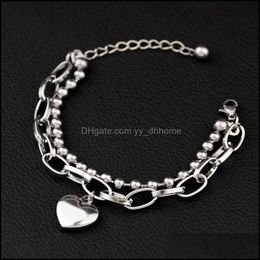 Lien chaîne mode luxe célèbre marque bracelets femmes paragraphe clavicule bracelet or pêche amour coeur bracelets fine juif yydhhome dhbch