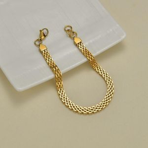 Link, Ketting Mode Roestvrijstalen Armband voor Mannen Vrouwen Gold Sliver 6mm Wide Square Mesh Chains Verstelbare Armbanden Sieraden