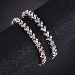 Link Chain Fashion Women Silver Color Gold Bracelet for Female Charm Crystal armbanden bruids bruiloft Fine Jewelry 2022 Inte22