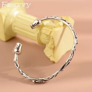 Link Chain Foxanry Silver Color Rose Flower Brcacelet Punk Jewelry For Women Paren Nieuwe Fashion Vintage Handmade Party Accessoires Gifts G230208